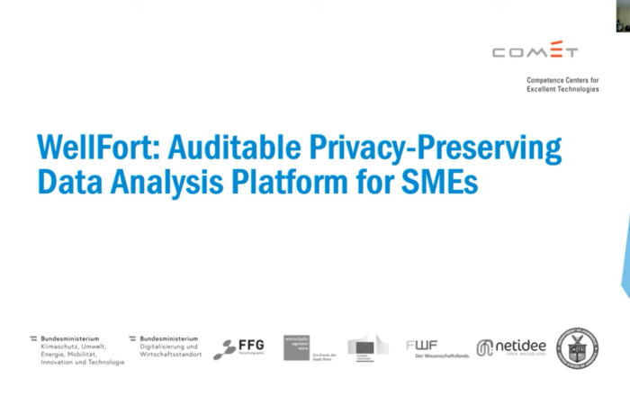 Online Talk: Auditable Privacy-Preserving Data Analysis Platform for SMEs